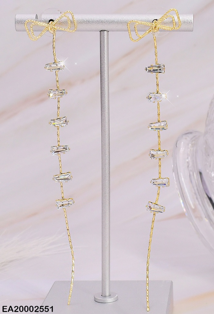 ARETES LAZOS DOS  LINEAS ZIRCONIAS 003P6914-550
