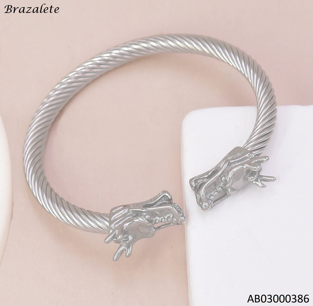 BRAZALETE VARON PLAT.AJUSTABLE BA150-208 DRAGONES EXTREM.