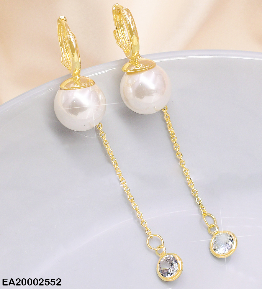 ARETES HUGGIES C/PERLA CAD.COLGANTE EE156-132