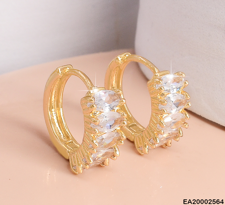 ARETES HUGGIES 5 ZIRC.OVALADAS HORIZ. EE398-10