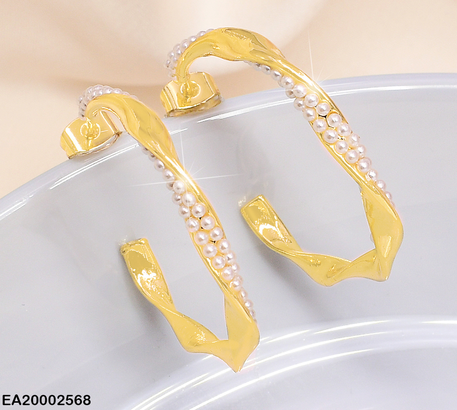 ARETES"C" TORNEADAS APLANADAS C/PERLITAS EE438-110