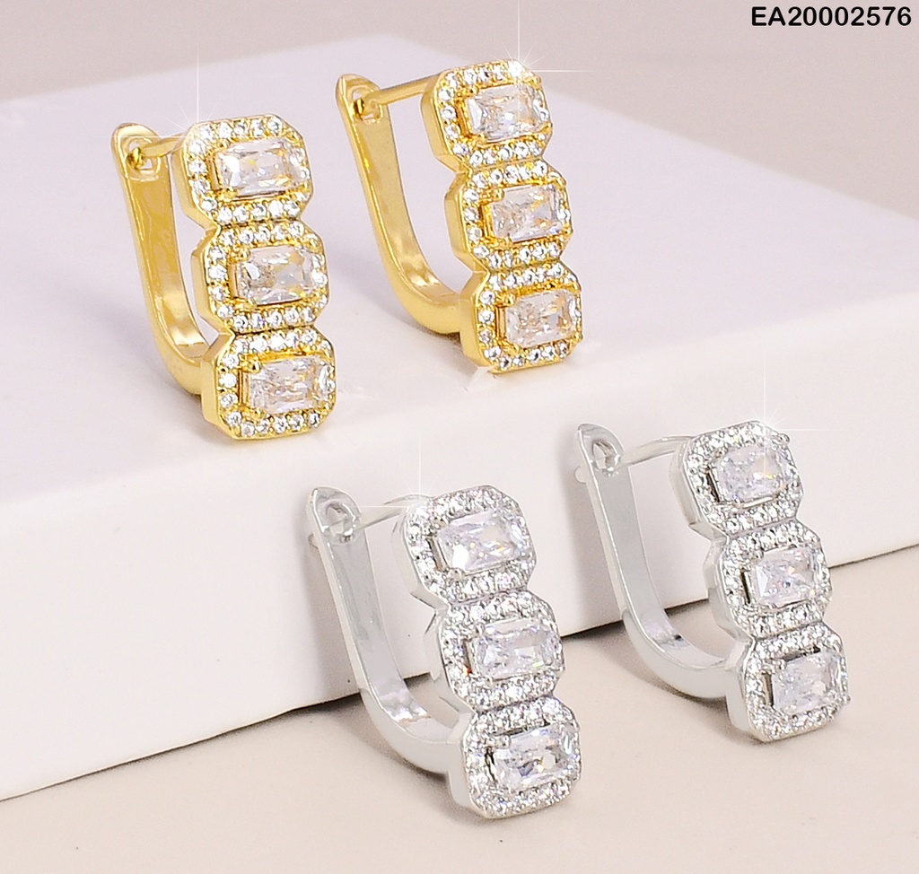 ARETES HUGGIES 3 ZIRC. RECT. HORIZONTALES P9176