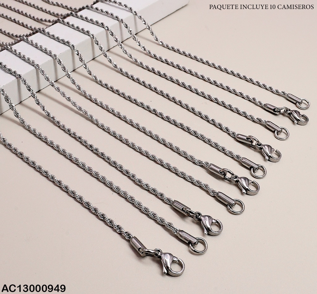PAQ.10 CAMISEROS LARGOS PLATEADOS 907C8925T222
