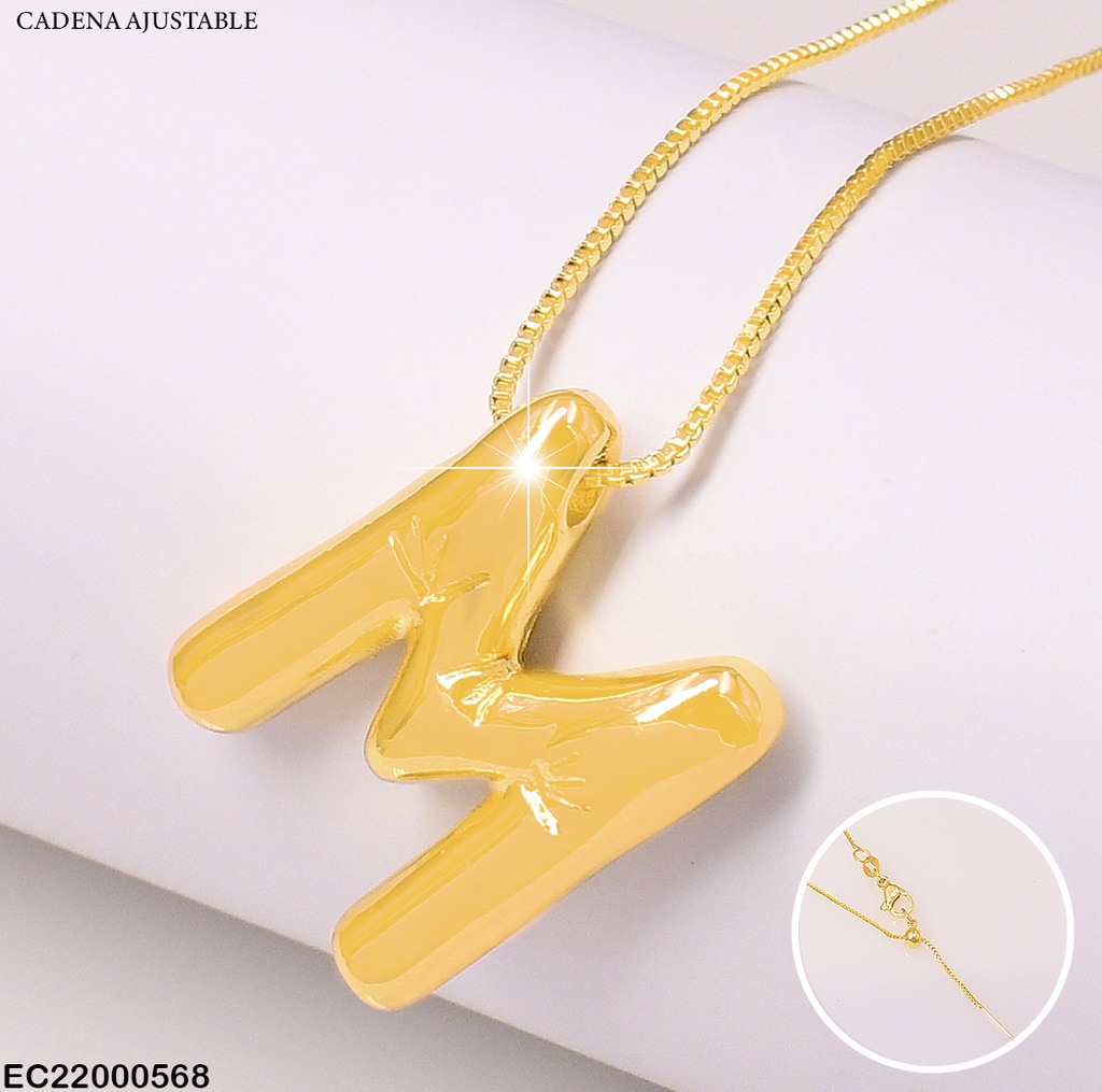 CADENA LETRA "A" Y"M" COL. PLAT/DORADO(LETRAS SURT)