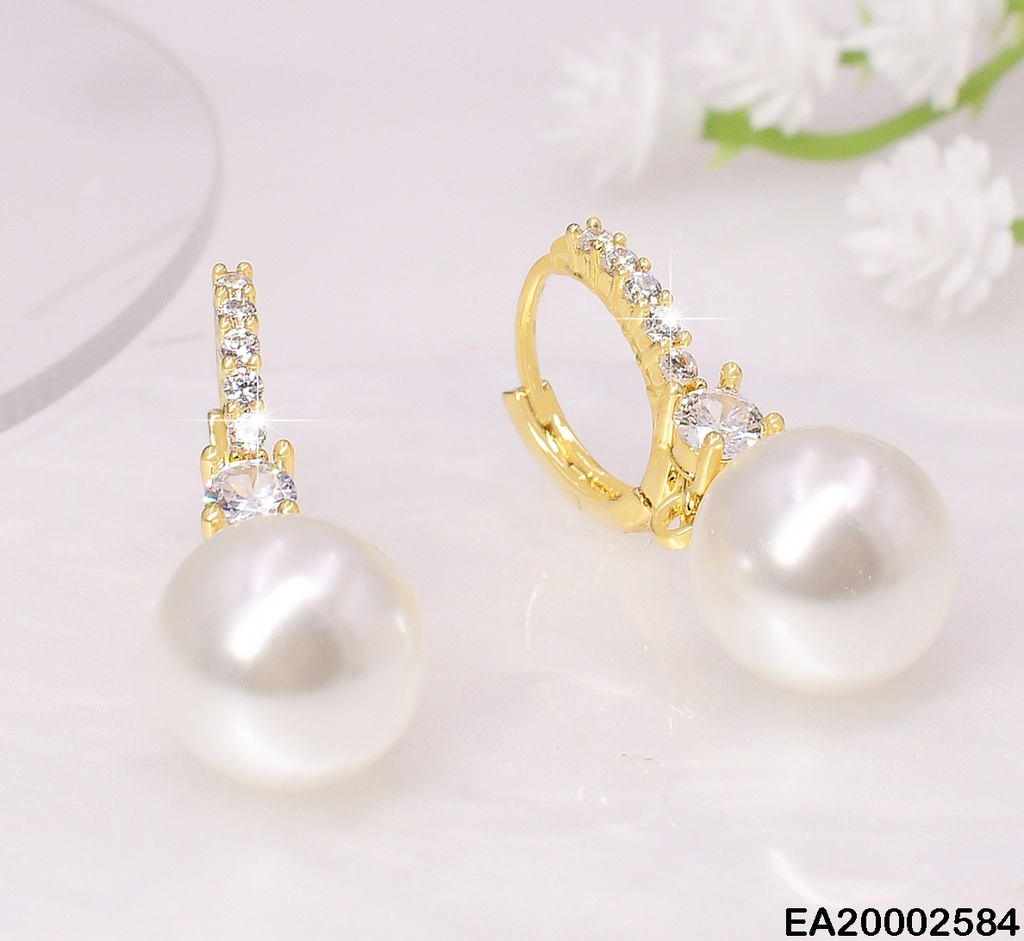 ARETES HUGGIES (DOR/PLAT) PERLA COLGANTE P9291-223