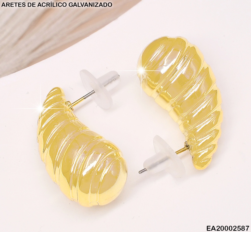 ARETES GALVANIZADOS GOTA A RAYAS(CCB)EE548-215