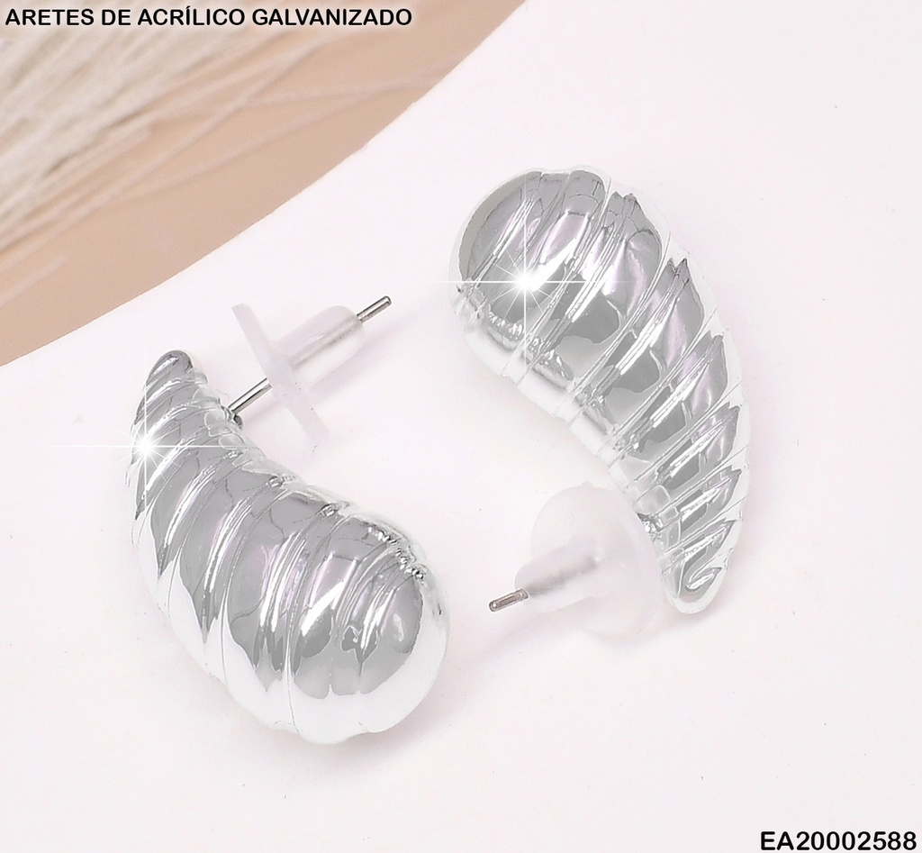 ARETES PLAT. GALVANIZADOS GOTA A RAYAS(CCB)EE549-215