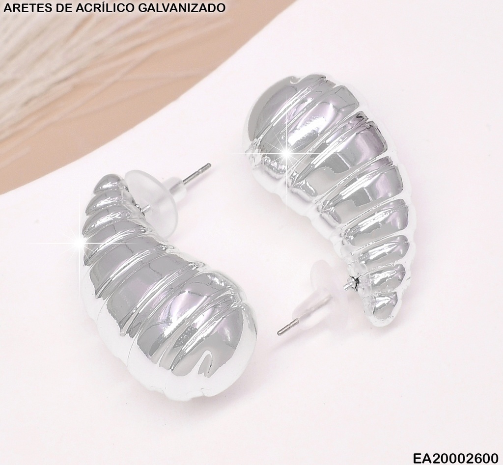 ARETES GALVANIZADOS PLAT.(CCB)GOTA RAYADA HORIZ.EE547-215