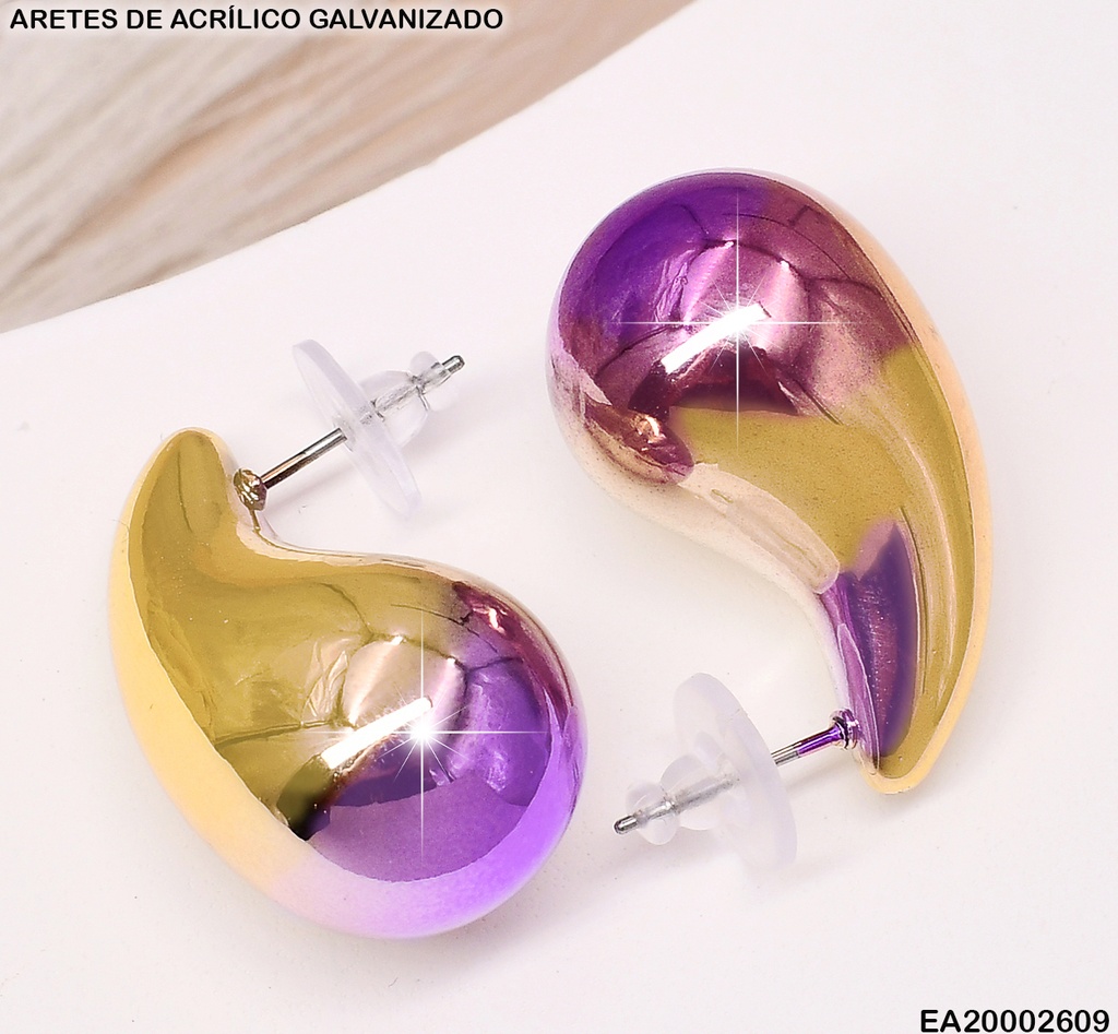 ARETES GALVANIZADOS(CCB)GOTA DOR/LILA EE624-215