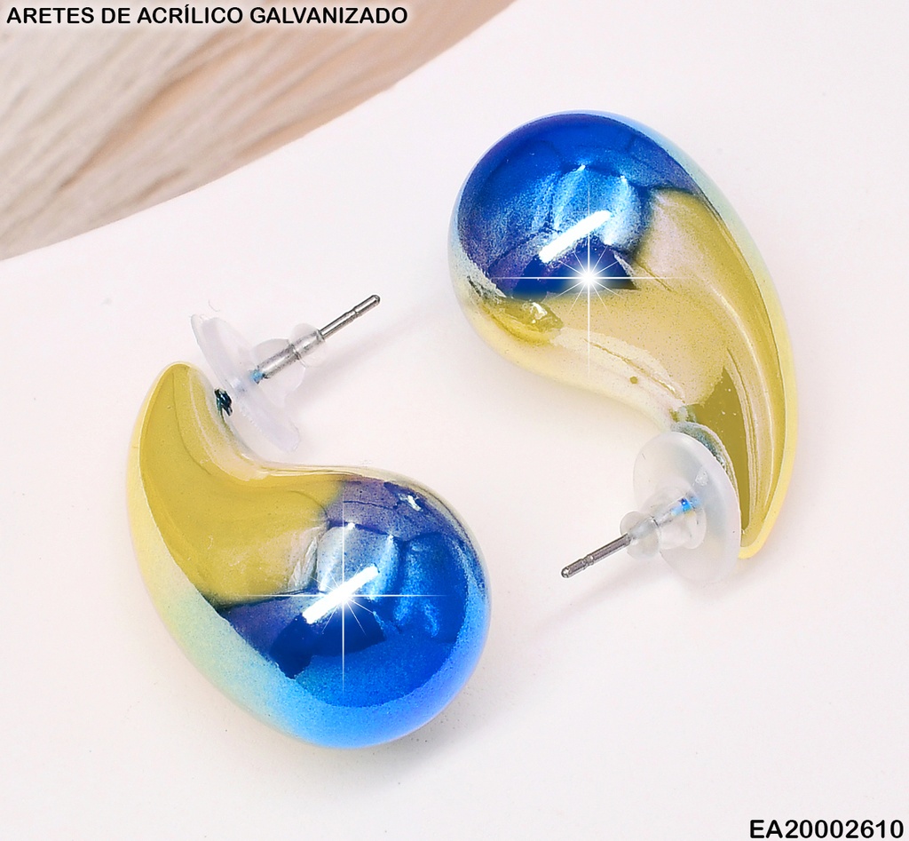 ARETES GALVANIZADOS(CCB)GOTA DOR/AZUL EE625-215