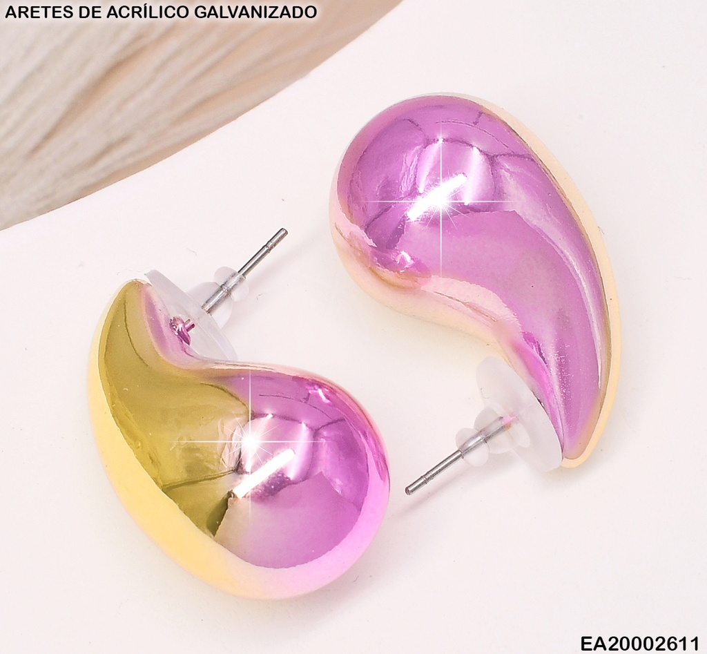 ARETES GALVANIZADOS(CCB)GOTA DOR/ROSA EE626-215