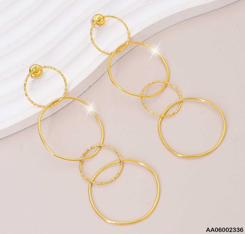 ARETES 4 CIRCULOS ENLAZADOS CORRUG/LISO EA485-131