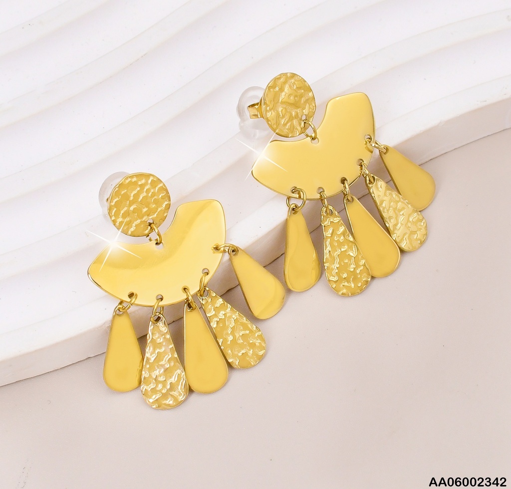 ARETES PLACA ANCHA CURVA C/PLACAS🍐 EA399-131