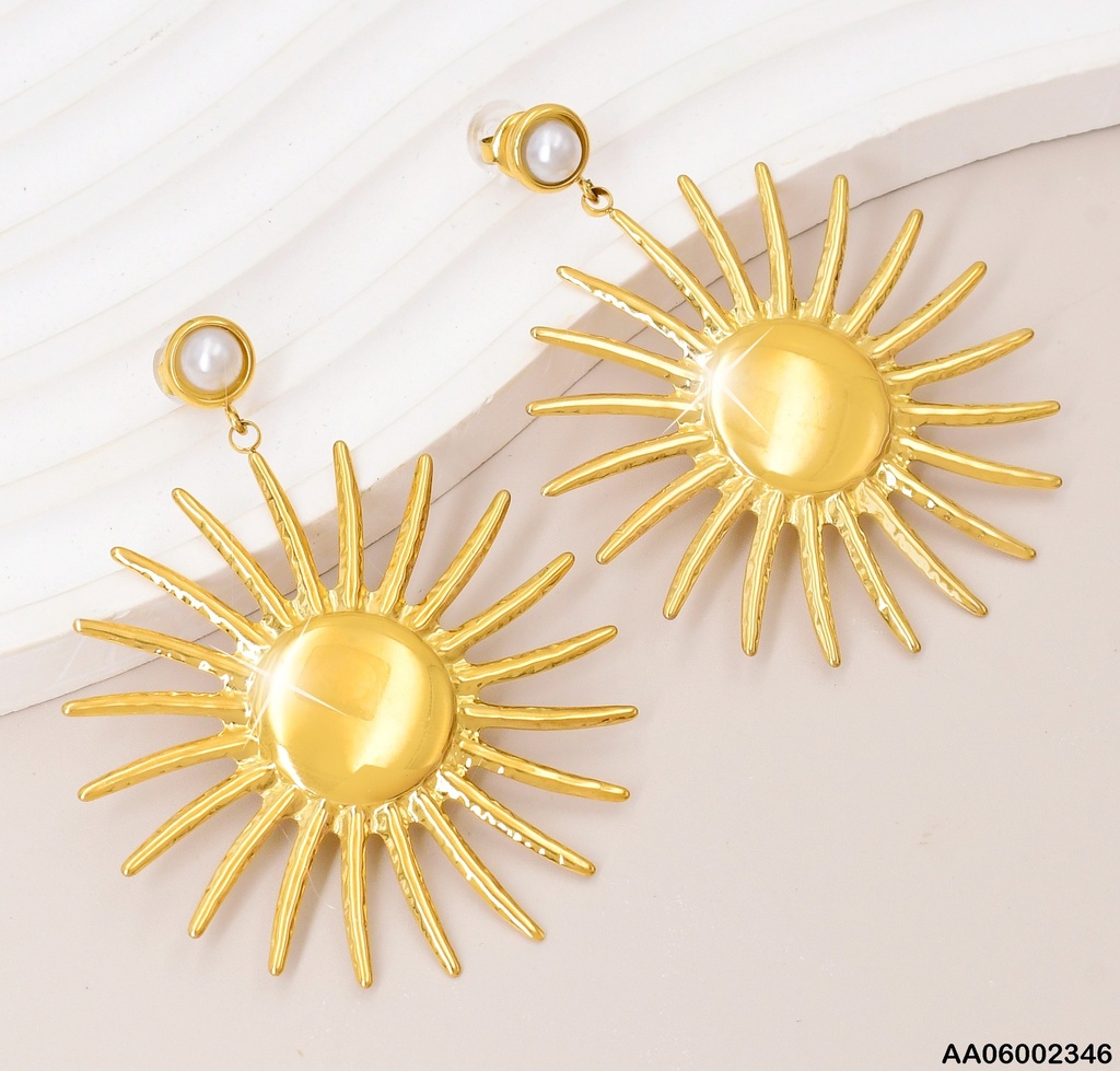 ARETES MEDIA PERLA C/SOL COLGANTE EA377-131
