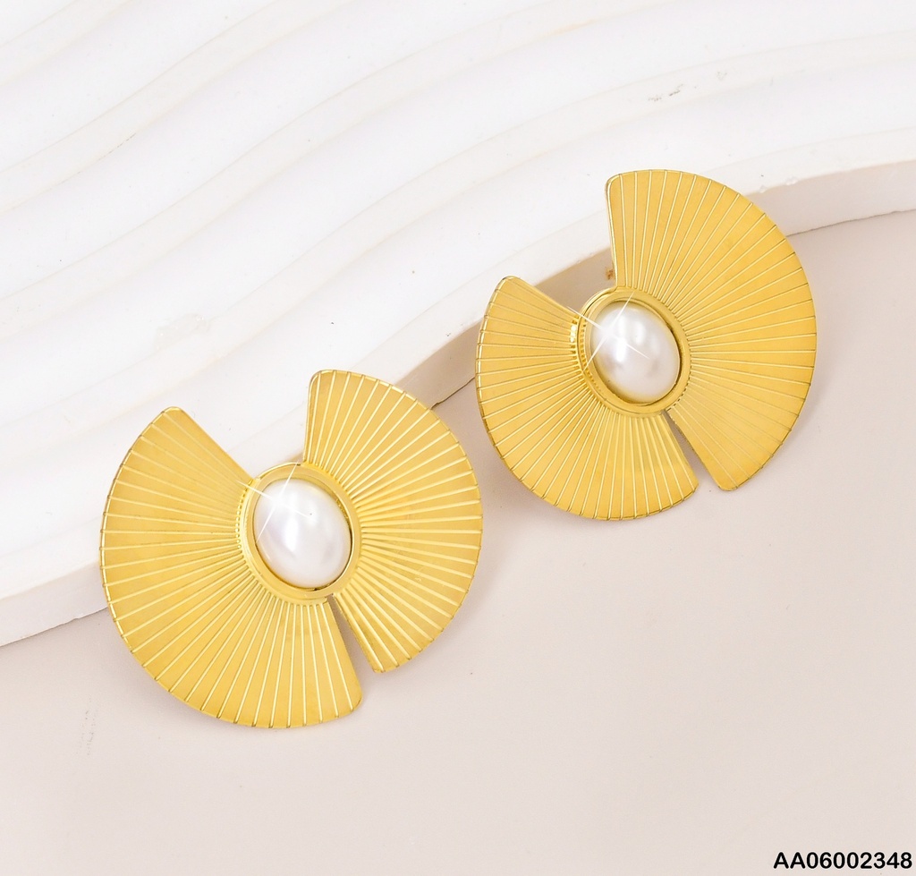 ARETES 2 ABANICOS UNIDOS X PERLA EA461-131