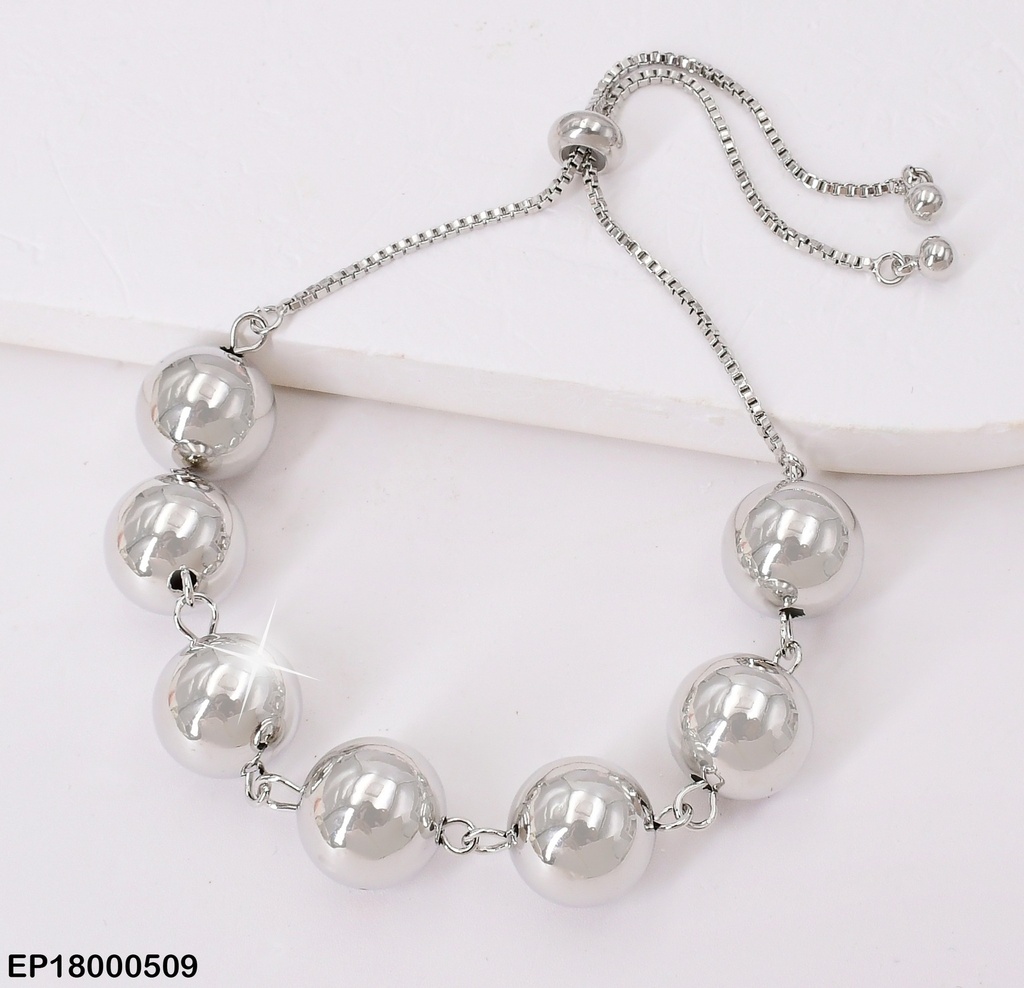 PULSERA PELOTA MEDIANA COL.PLAT. BE155-9