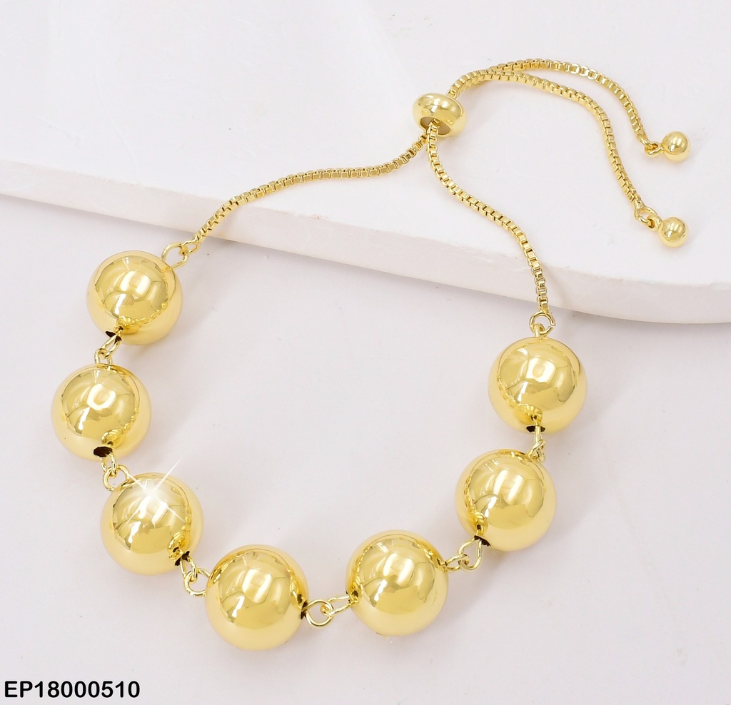 PULSERA PELOTA MEDIANA COL. DORADO BE154-9