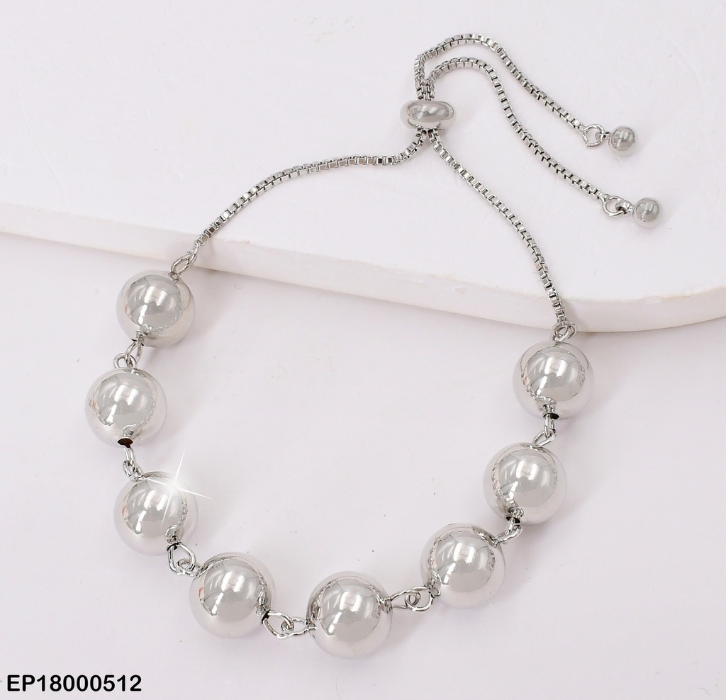 PULSERA PELOTA PEQUEÑA COL. PLAT  BE153-9