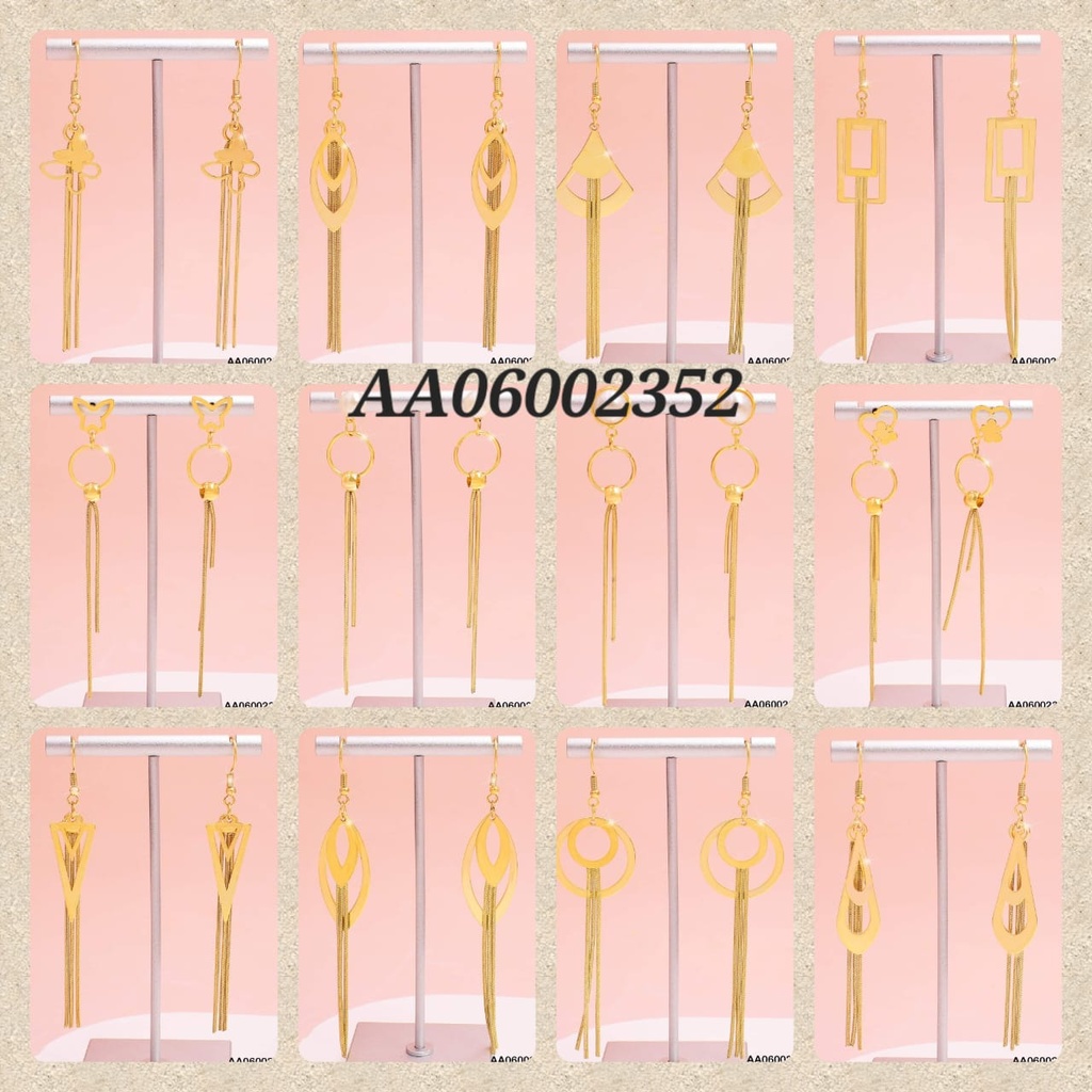 ARETES FORMAS SURT. C/CADENITAS COLGANTES