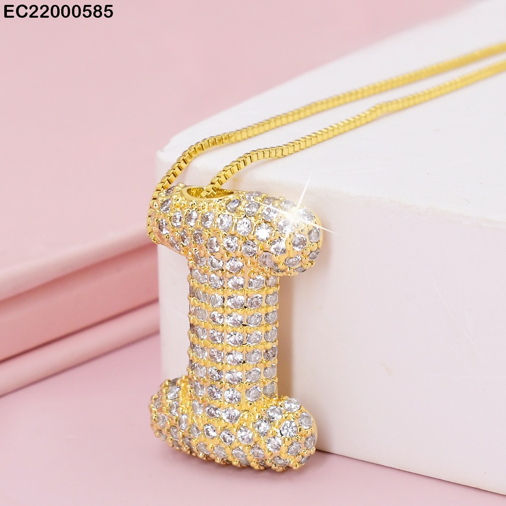 CADENA FINA DIJE LETRA"I"CON ZIRCONIAS  CE088-217