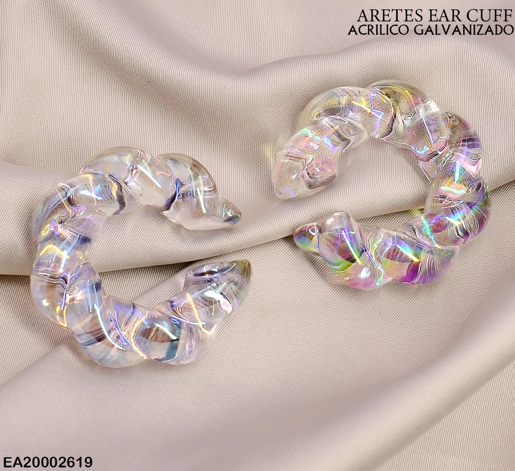 EAR CUFF ONDULADAS ACRILICOS GALVANIZADOS(CCB)PLAT.EE589-215
