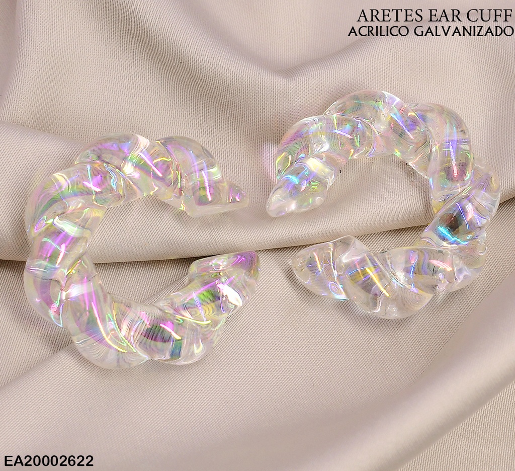 EAR CUFF ONDULADAS ACRILICOS GALVANIZADOS(CCB)TRASNP.EE592-215