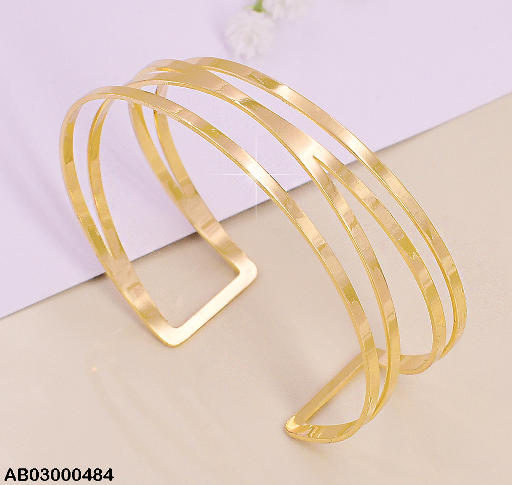 BRAZALETE LINEAS LISAS 2 UNIDAS CENTRO BE161-9
