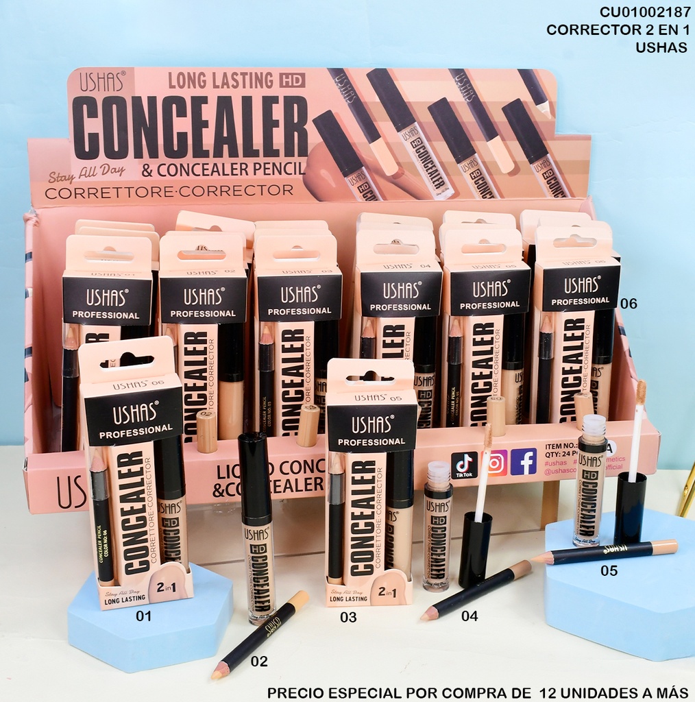 CORRECTOR C/LAPIZ USHAS PROFESSIONAL 2EN1 CS449A
