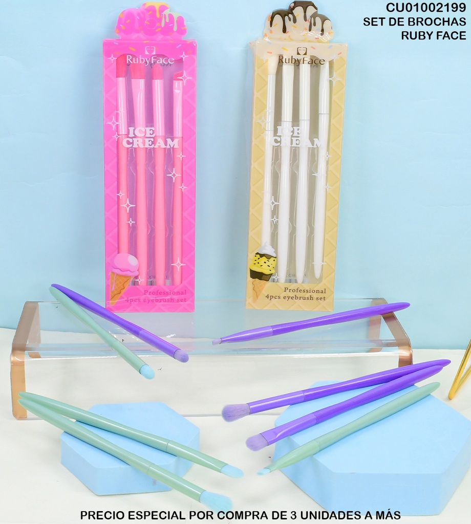 SET BROCHAS 4PCS ICE CREAM BQL04 COL.SURT.