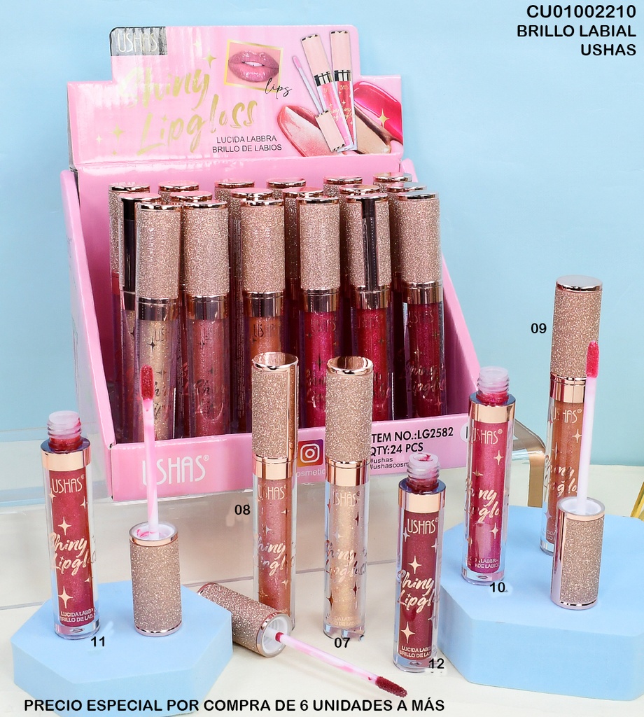 LIPGLOSS SHINY USHAS COL.SURTIDOS LG2582A