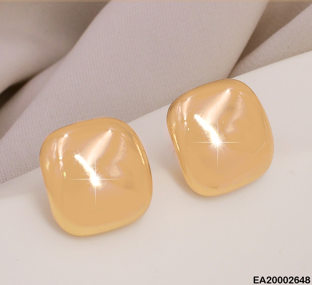ARETES CUADRO  LISO DORADO EE643-130 TENDENCIA