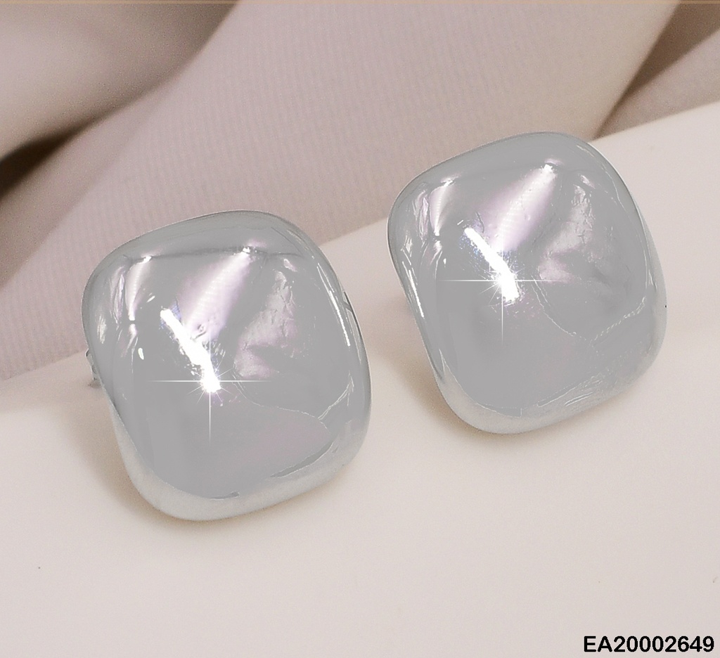 ARETES CUADRO LISO PLATEADO EE644-130 TENDENCIA (NPE2025)