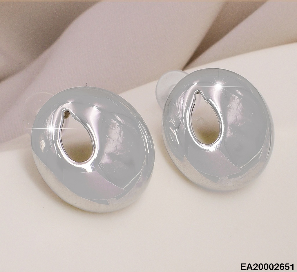 ARETES RD PLATEADOS C/GOTA CALADA EE662-130 TENDENCIA (NPE2025)