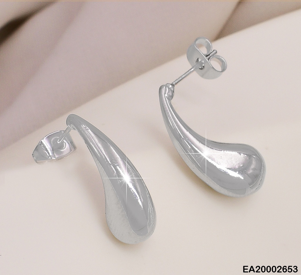 ARETES GOTA LARGA PLATEADAS EE678-130 TENDENCIA