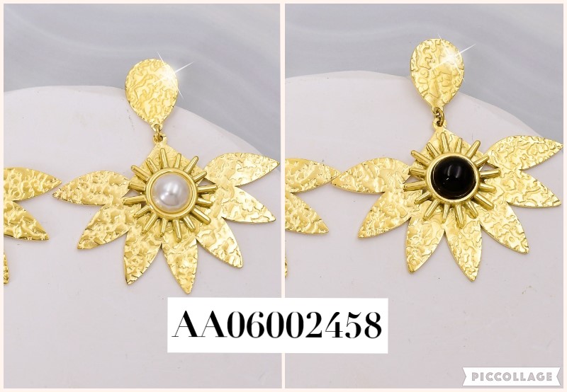 ARETES MEDIA FLOR 5 PETALOS CENTRO COL.SURT.EA409-131
