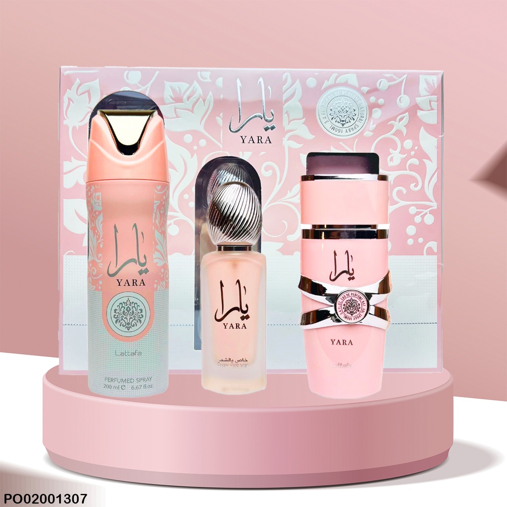 ESTUCHE PERFUMES HAIR MIST YARA LATTAFA 3PCS