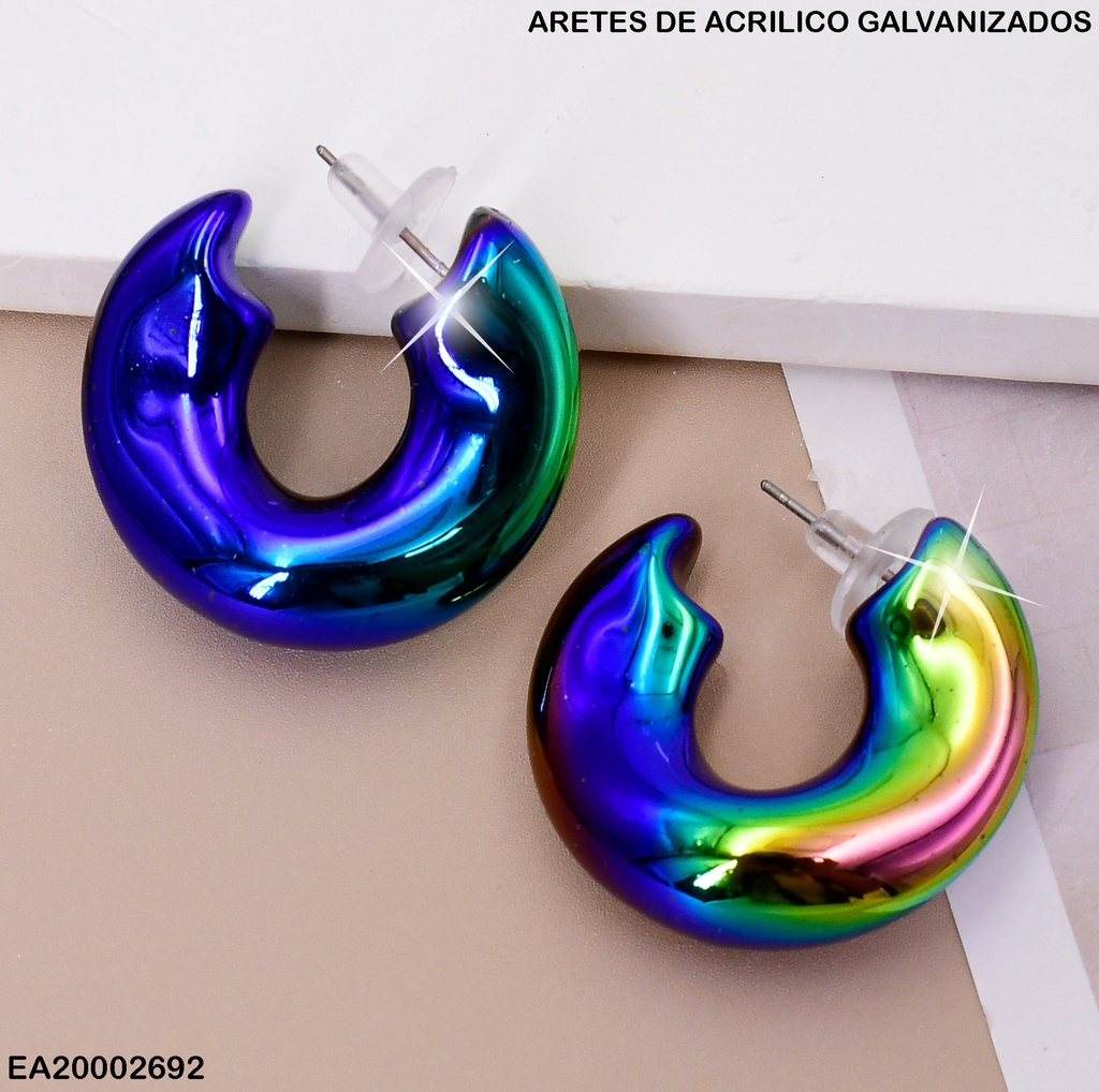 ARETES "C"TORNASOL ACRILICOS GALVANIZADOS(CCB)EE571-215 (CCB)