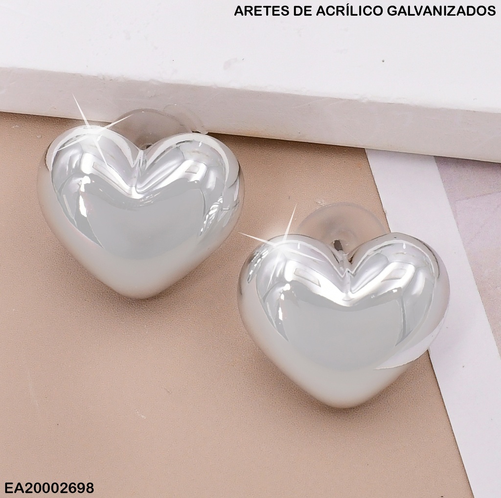 ARETES PLAT. CORAZON INF. GALVANIZADO EE579-215(CCB)