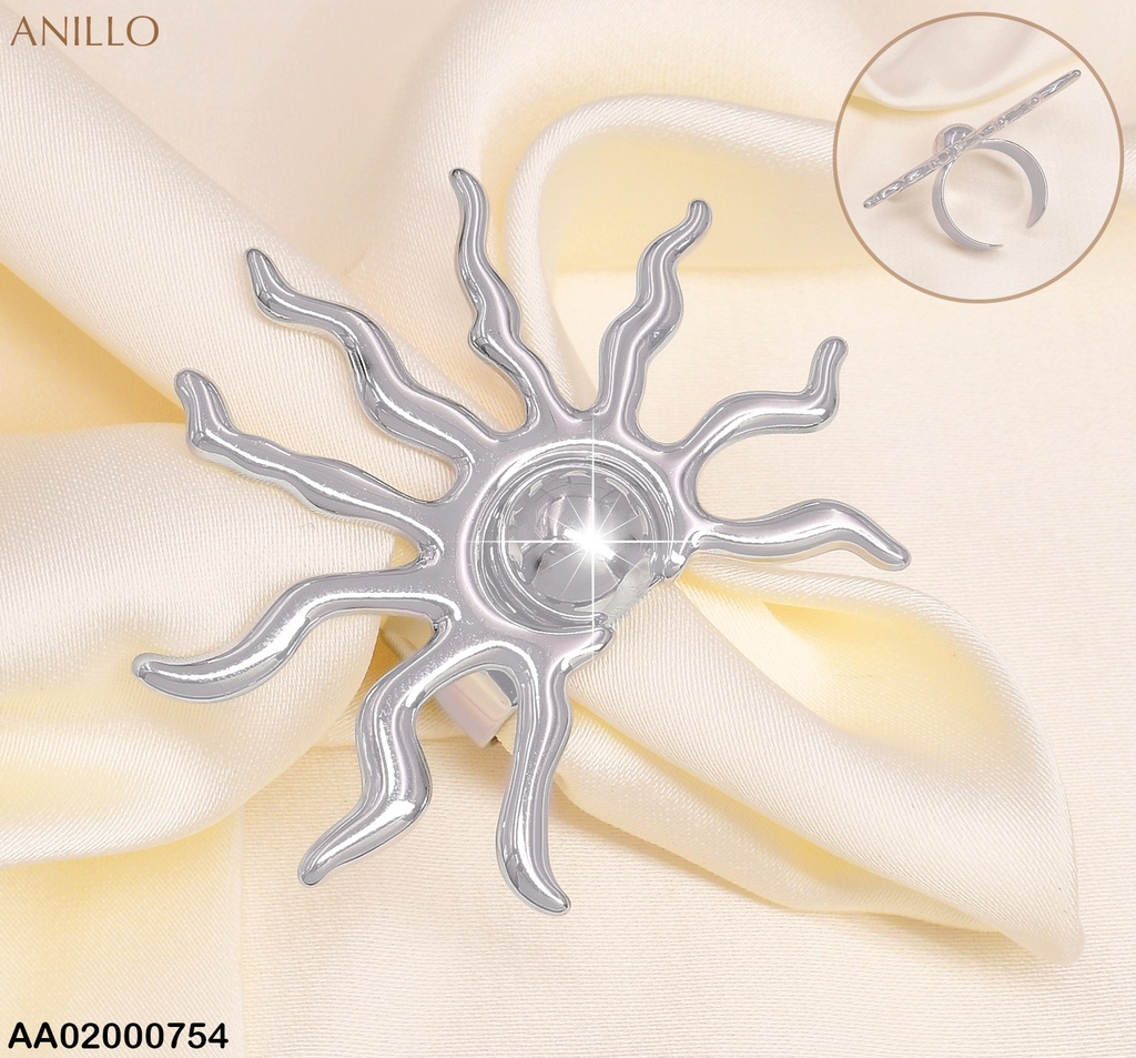 ANILLO PLAT. MEDIO SOL GRANDE RA071-131