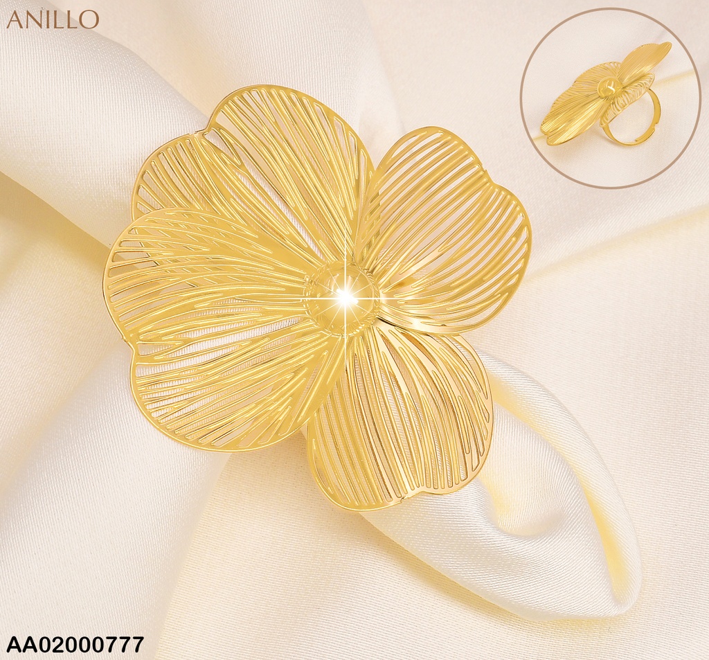 ANILLO FLOR 4 PETALOS DE LINEAS RA152-131