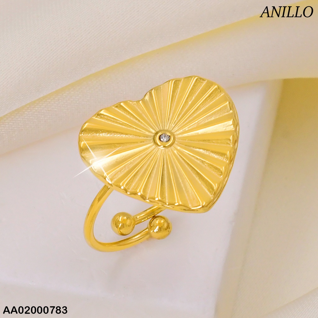ANILLO DOR. CORAZON RAYADO / ZIRC. CENTRO RA030-131
