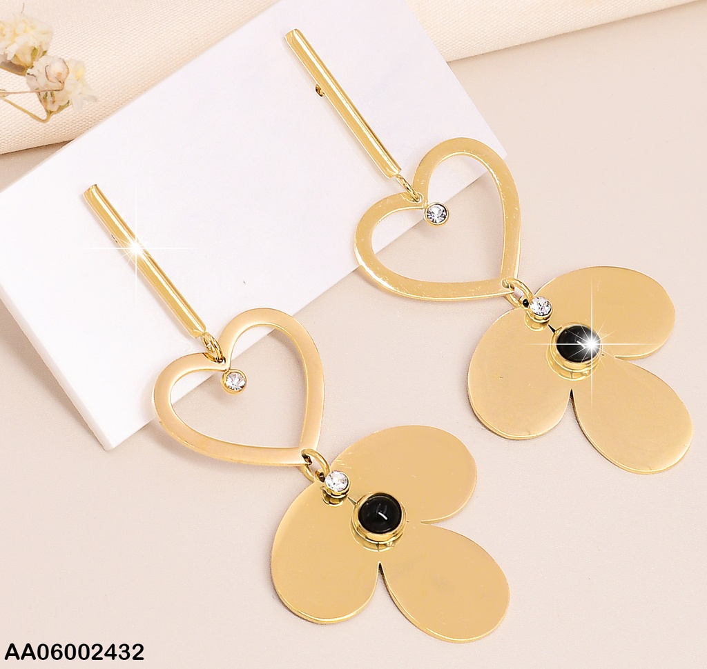 ARETE DOR /CILINDRO/ CORAZON/ MEDIA FLOR/ZIRC EA323-131