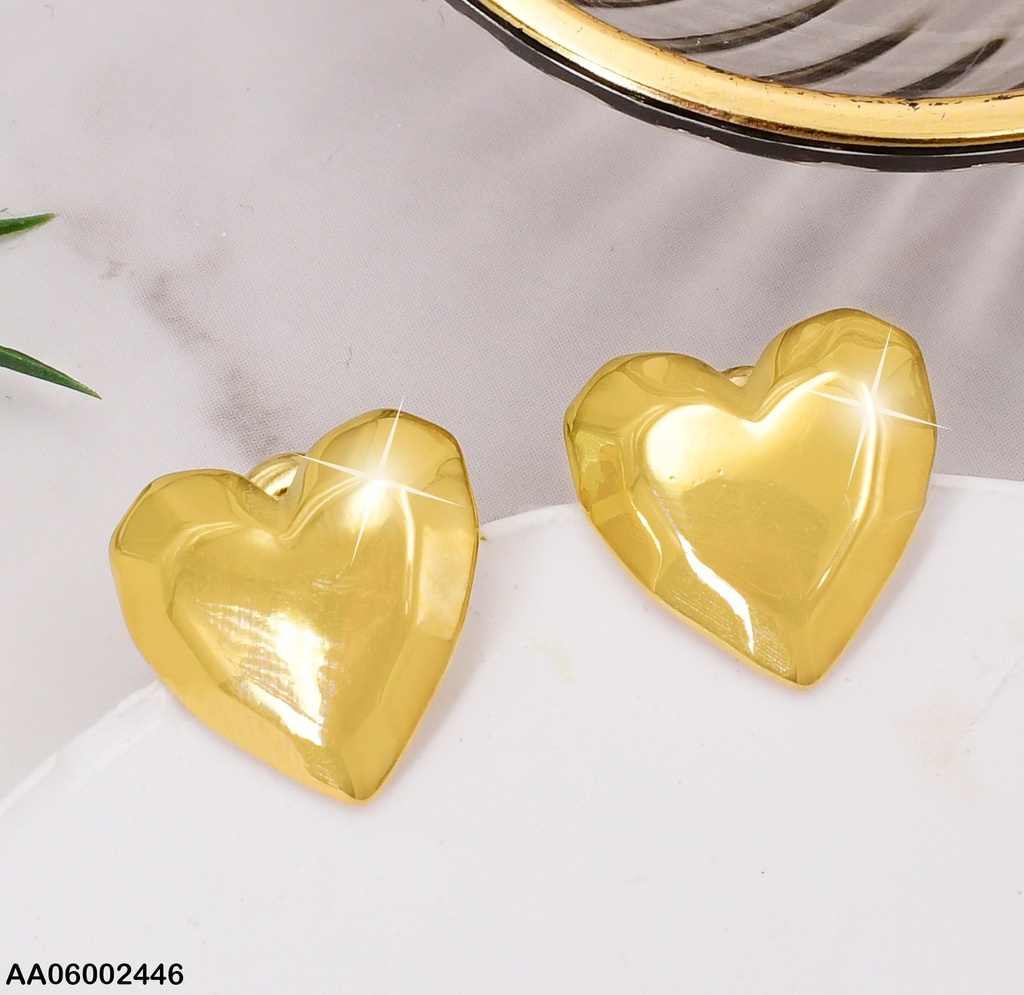 ARETES DOR.  CORAZON CON RELIEVE EA387-131
