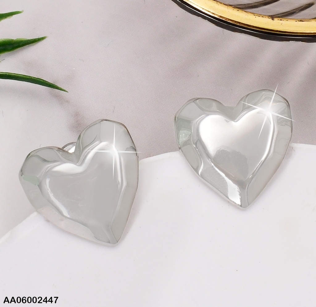 ARETES PLAT. CORAZON CON RELIEVE EA388-131