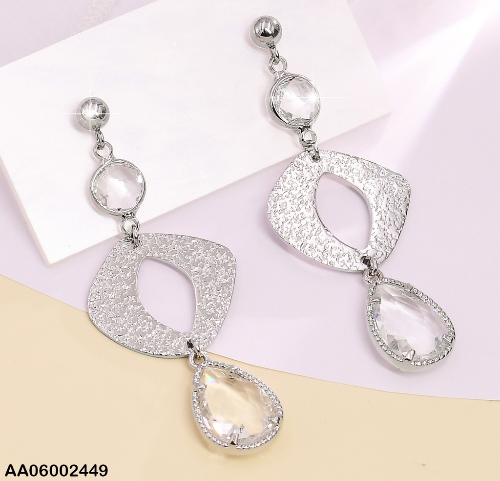 ARETES PLAT. ZIRC CIRCULAR/ ROMBO /ZIRC OVALO COL SURT EA390-131