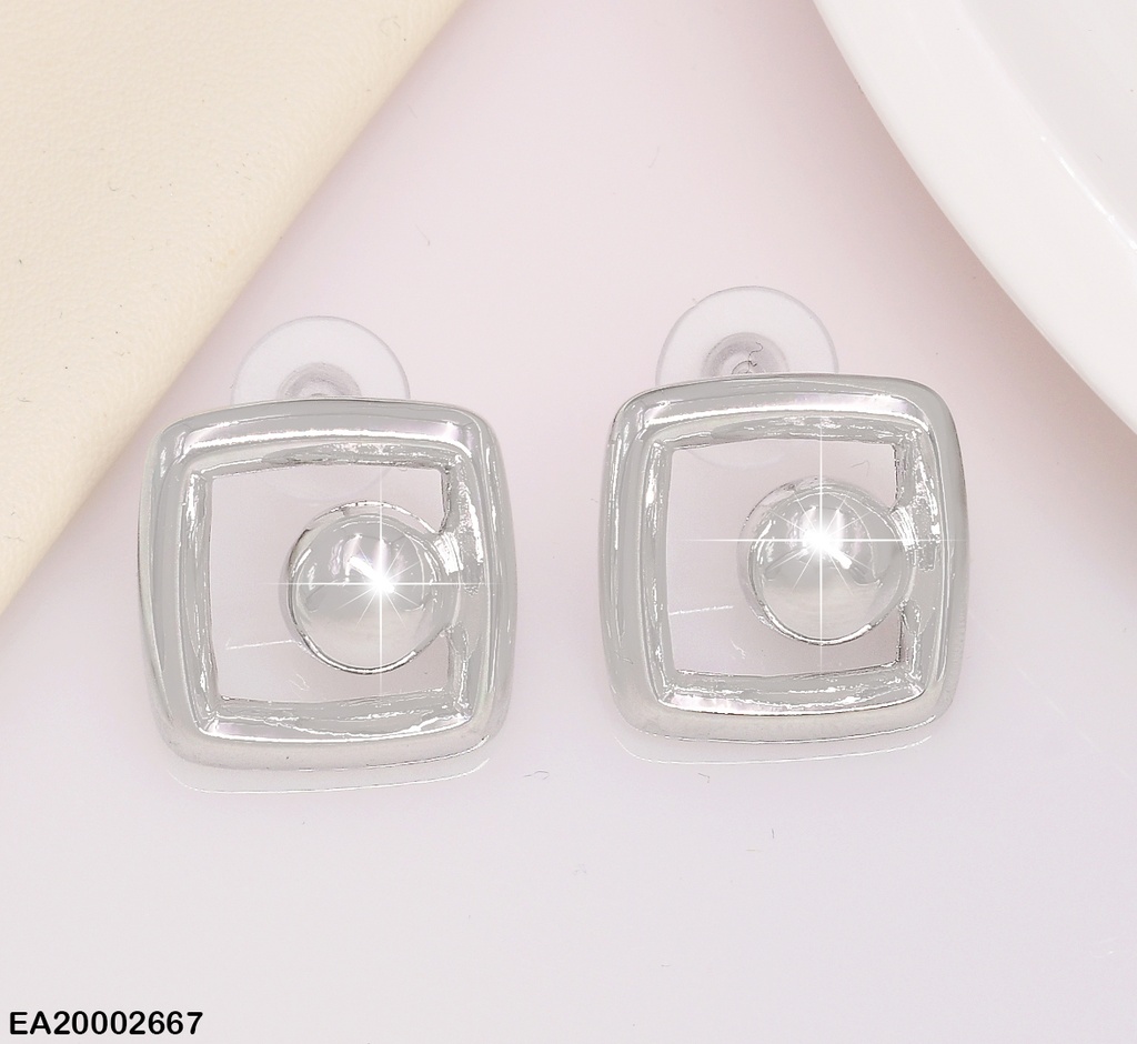 ARETES PLAT. CROQUI CUADRO C/PELOTA CENTRO EE706-130