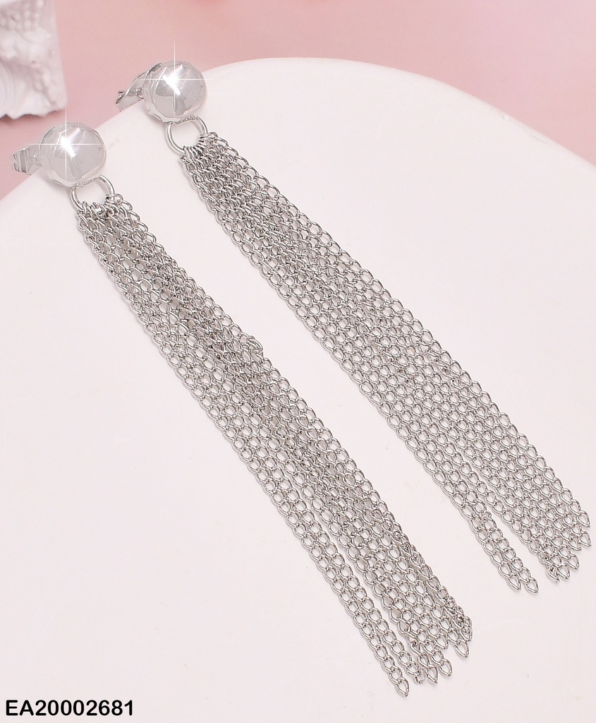 ARETES PLAT . CIRCULO  CADENAS COLGANTES EE408-9 (NPE2025)