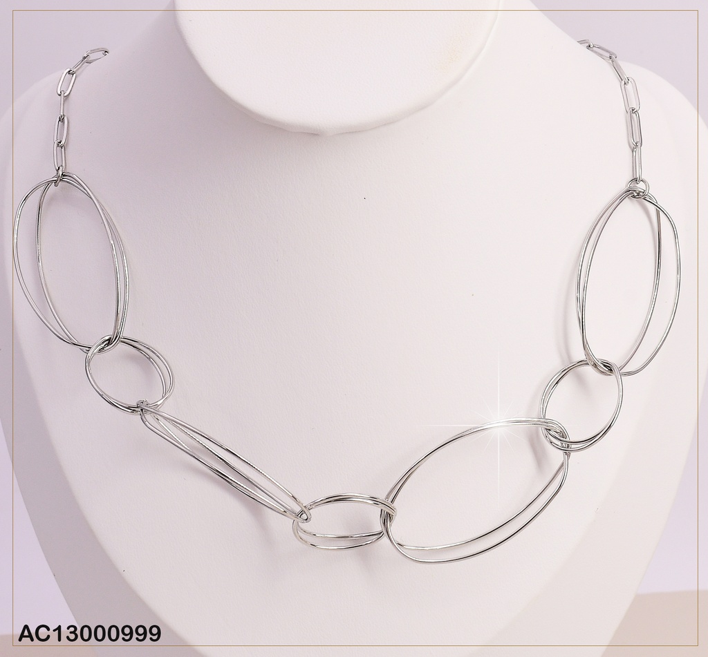 CADENA PLAT.  ELABONES DOBLES OVALADOS GRANDES Y PEQ.CA296-131
