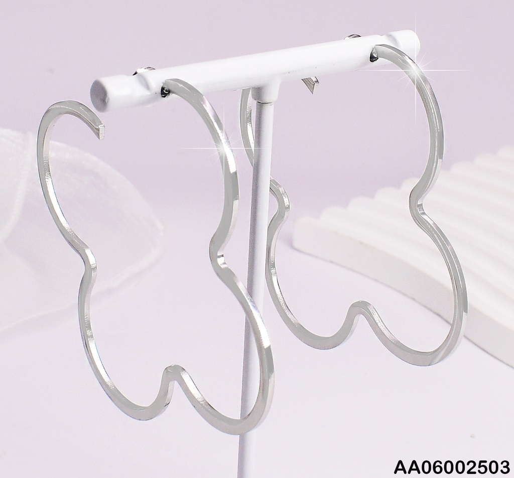 ARETES PLAT.CROQUI FLOR 4 PET. EA541-131