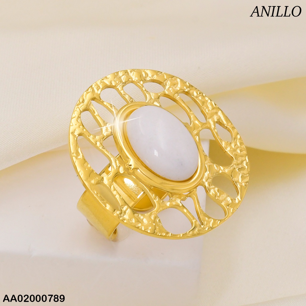 ANILLO DOR. RD/ CALADO/OVALO CENTRO COL SURT. RA060-131